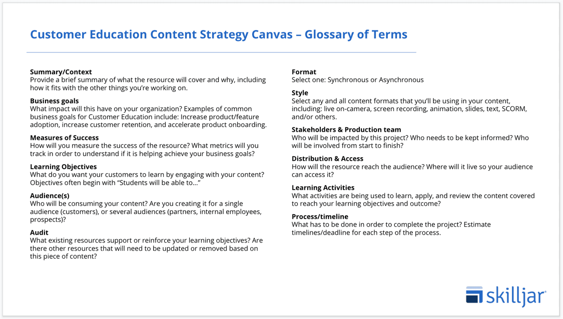 Customer Education Content Strategy Canvas_Glossary