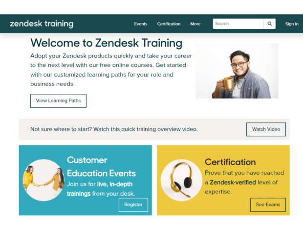 Zendesk Training homepage