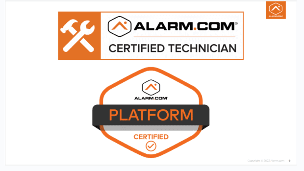 Alarm.com platform certification for certified technicians